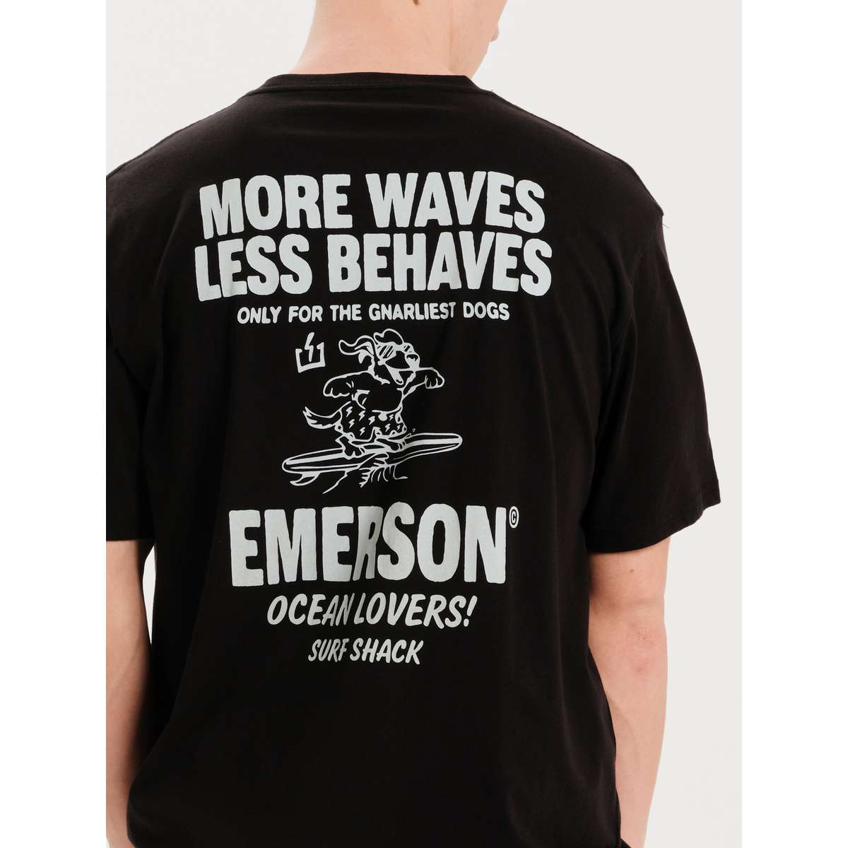 EMERSON ΄΄MORE WAVES LESS BEHAVES΄΄ MEN’S SHORT SLEEVE T-SHIRT 251.EM33.29 BLACK