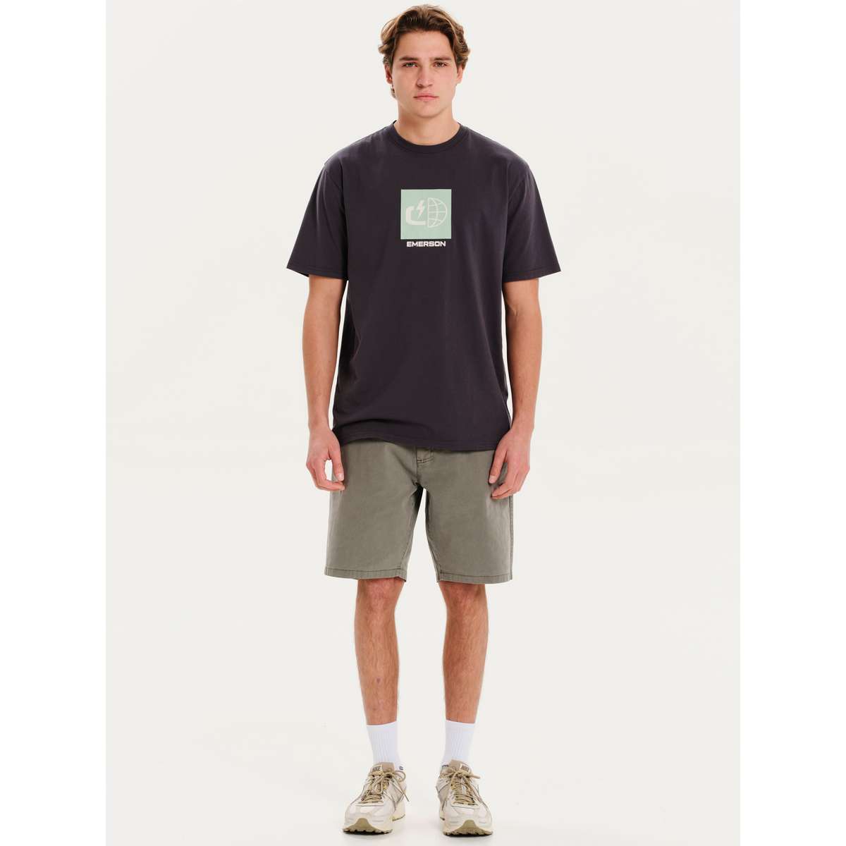 EMERSON LOGO MEN’S REGULAR FIT COTTON SHORT SLEEVE T-SHIRT 251.EM33.39 STONE BLUE