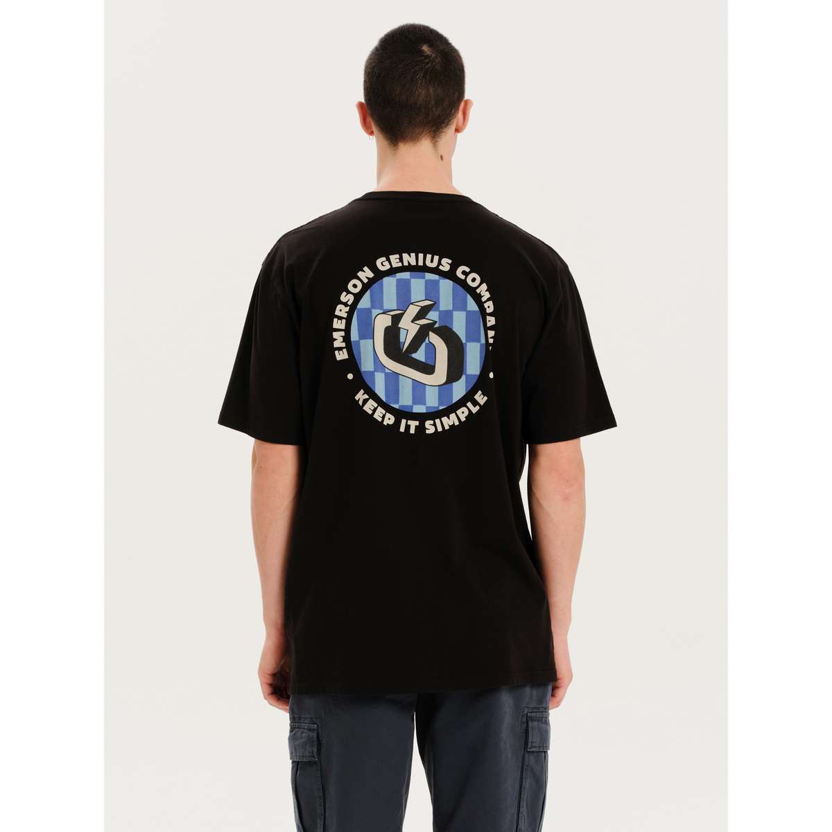 EMERSON GENIUS COMPANY KEEP IT SIMPLE MEN’S SHORT SLEEVE T-SHIRT 251.EM33.04 BLACK