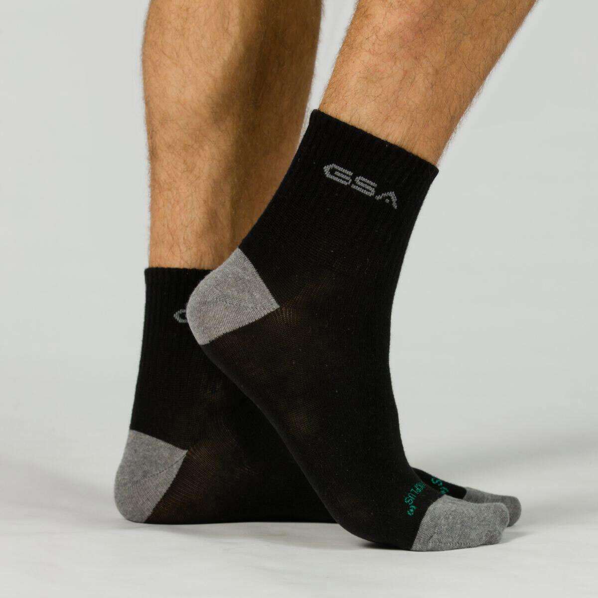 GSA MEN΄S ORGANICPLUS [+] 500 MEN΄S ULTRALIGHT QUARTER ATHLETIC SOCKS / 3Pack BLACK