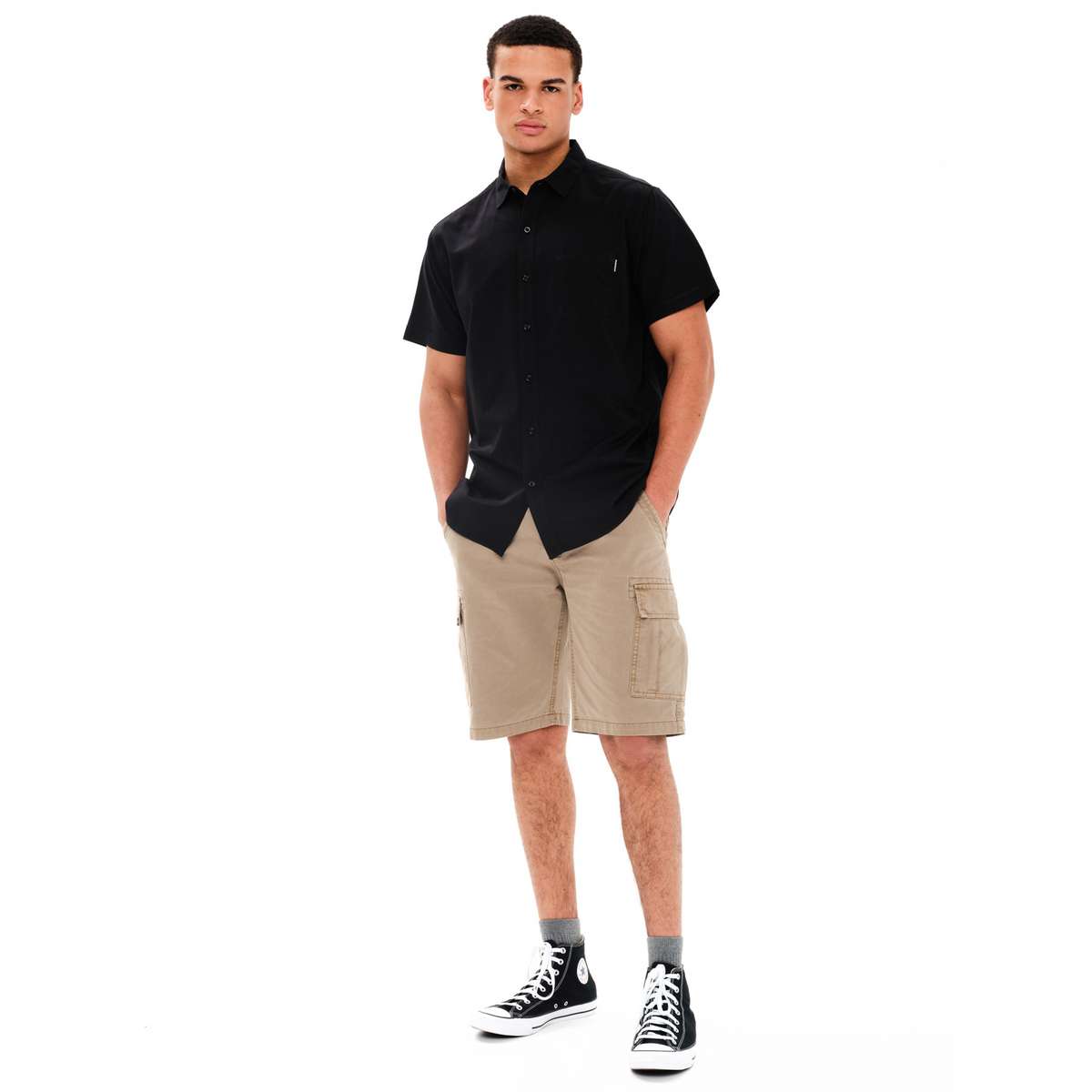 EMERSON MEN’S SHORT SLEEVE SHIRT 251.EM61.12 BLACK