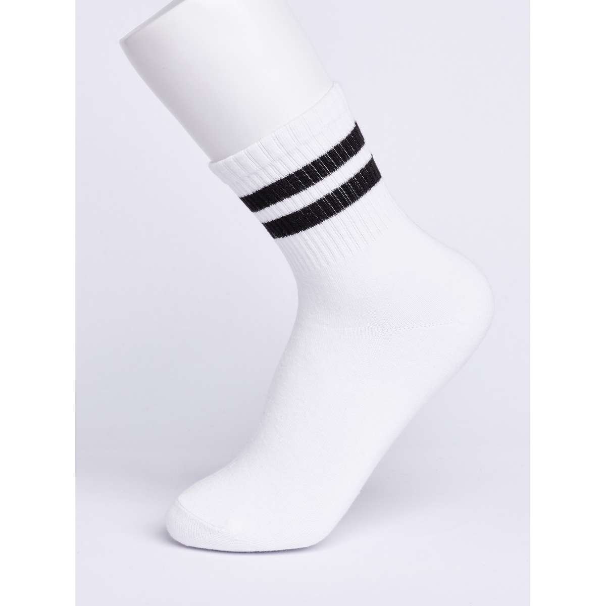 EMERSON DOUBLE-STRIPE ΚΑΛΤΣΕΣ ΜΕΣΑΙΟΥ ΥΨΟΥΣ 1-PACK 212.EU08.34 WHITE/BLACK - Λευκό - 35-38