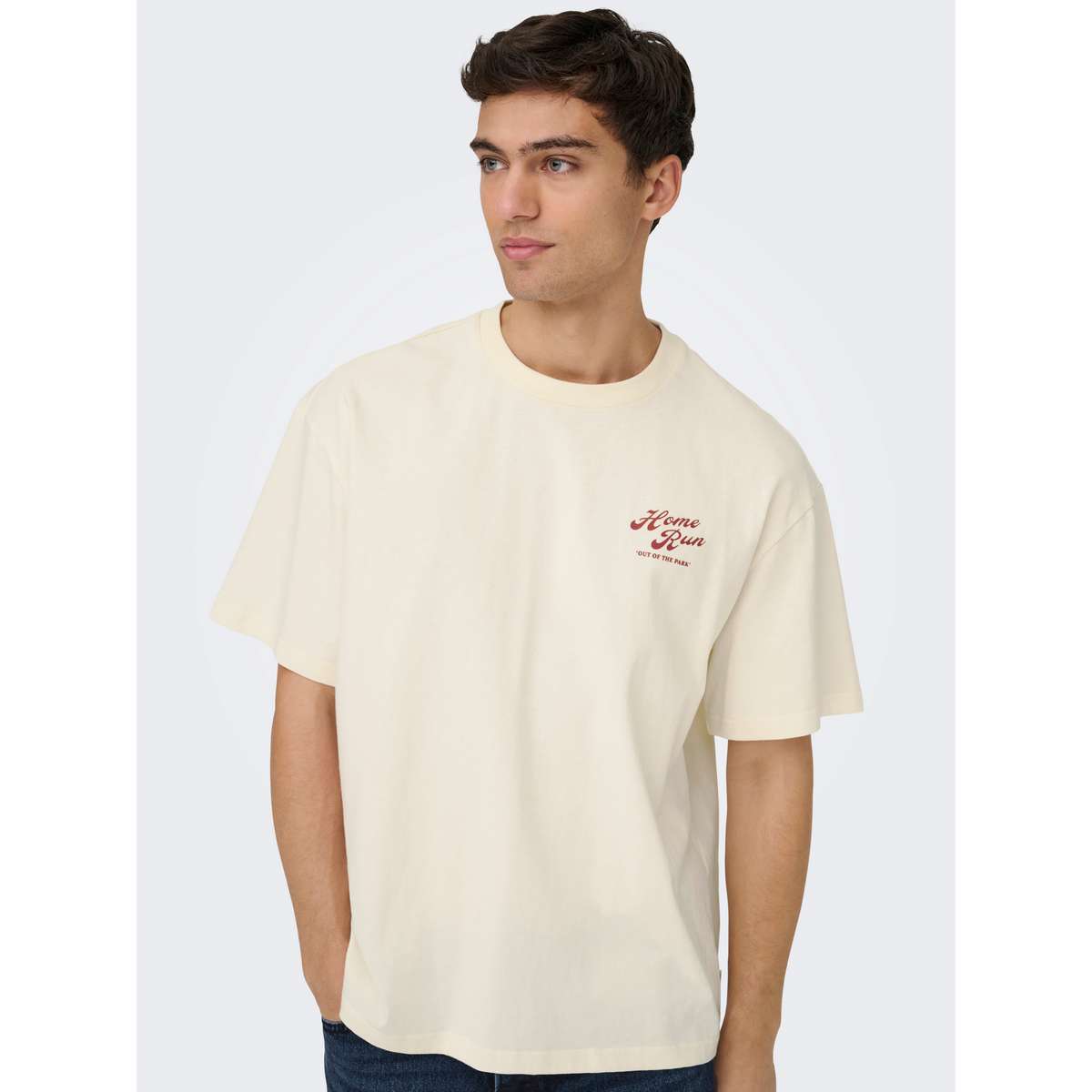 ONLY & SONS MEN΄S SCOOBY DOO OVERSIZE FIT COTTON T-SHIRT 22037498 WHISPER WHITE HOME RUN
