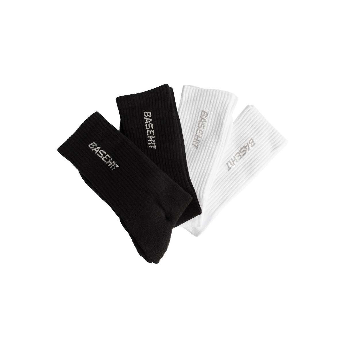 Basehit Unisex High Socks 4-Pairs Black/White 242.bu08.105-black-white