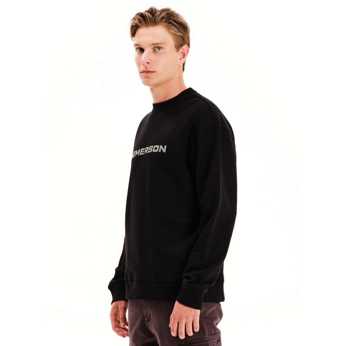EMERSON MEN’S REGULAR FIT COTTON CLASSIC CREW NECK 252.EM20.03-BLACK
