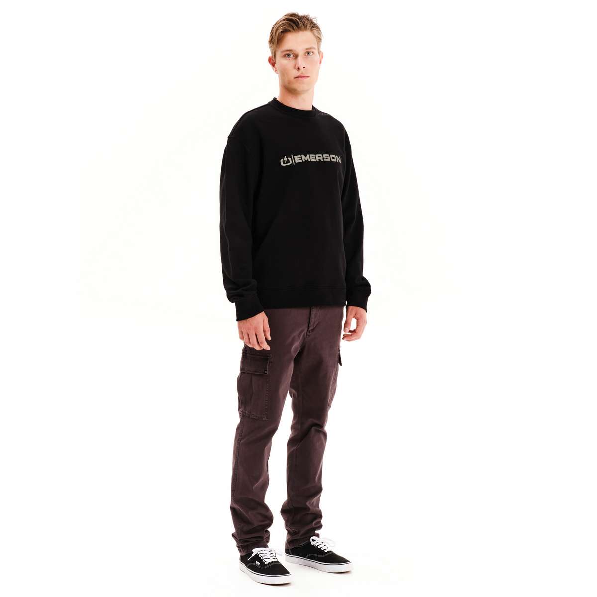 EMERSON MEN’S REGULAR FIT COTTON CLASSIC CREW NECK 252.EM20.03-BLACK