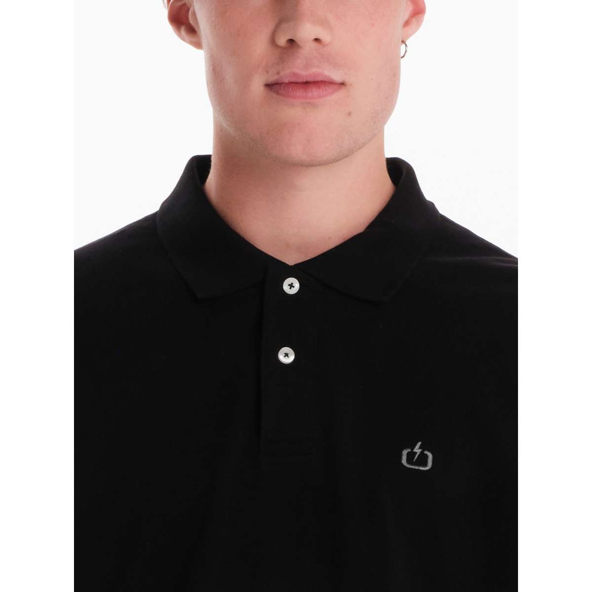 EMERSON MEN’S REGULAR FIT COTTON LONG SLEEVE POLO PIQUET 252.EM35.01A-BLACK