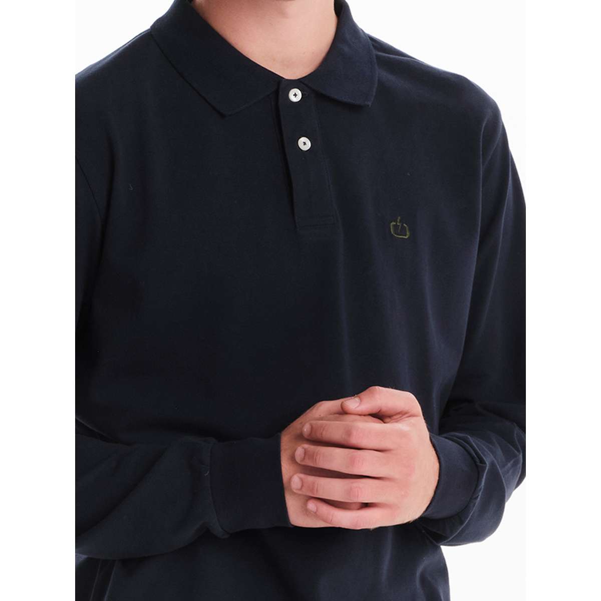EMERSON MEN’S REGULAR FIT COTTON LONG SLEEVE POLO PIQUET 252.EM35.01A-NAVY-BLUE