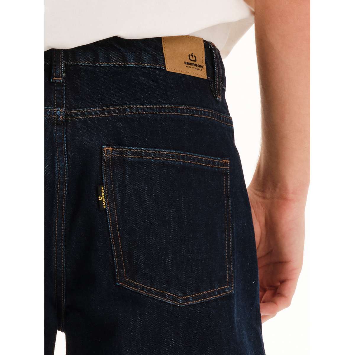 EMERSON MEN’S REGULAR FIT COTTON DENIM PANTS 252.EM44.109-DARK-BLUE - Μπλε - 33