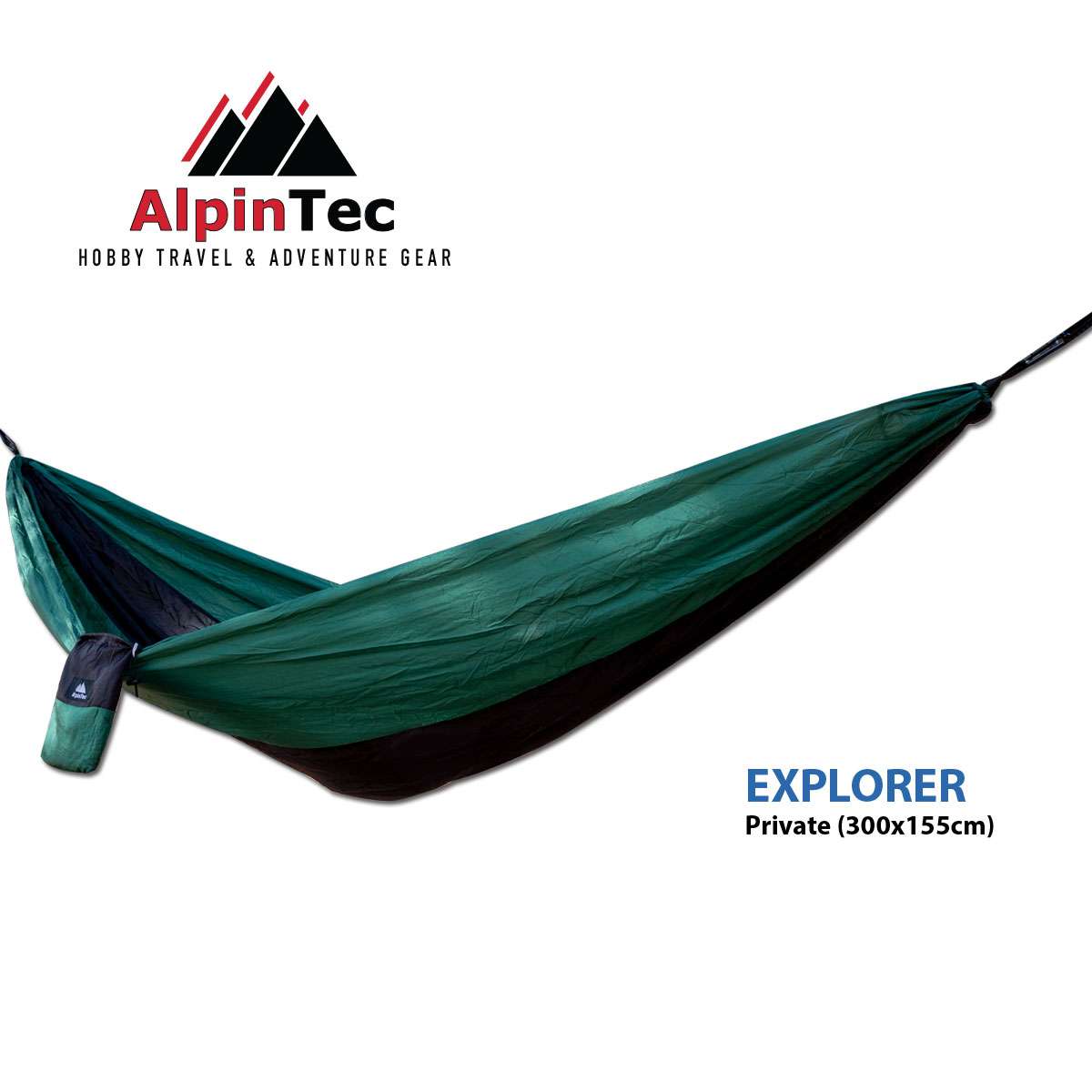 AlpinPro Explorer Private Αιώρα Αλεξίπτωτο Υφασμάτινη Πράσινη 300x155εκ. S140-BLDG BLACK/D.GREEN