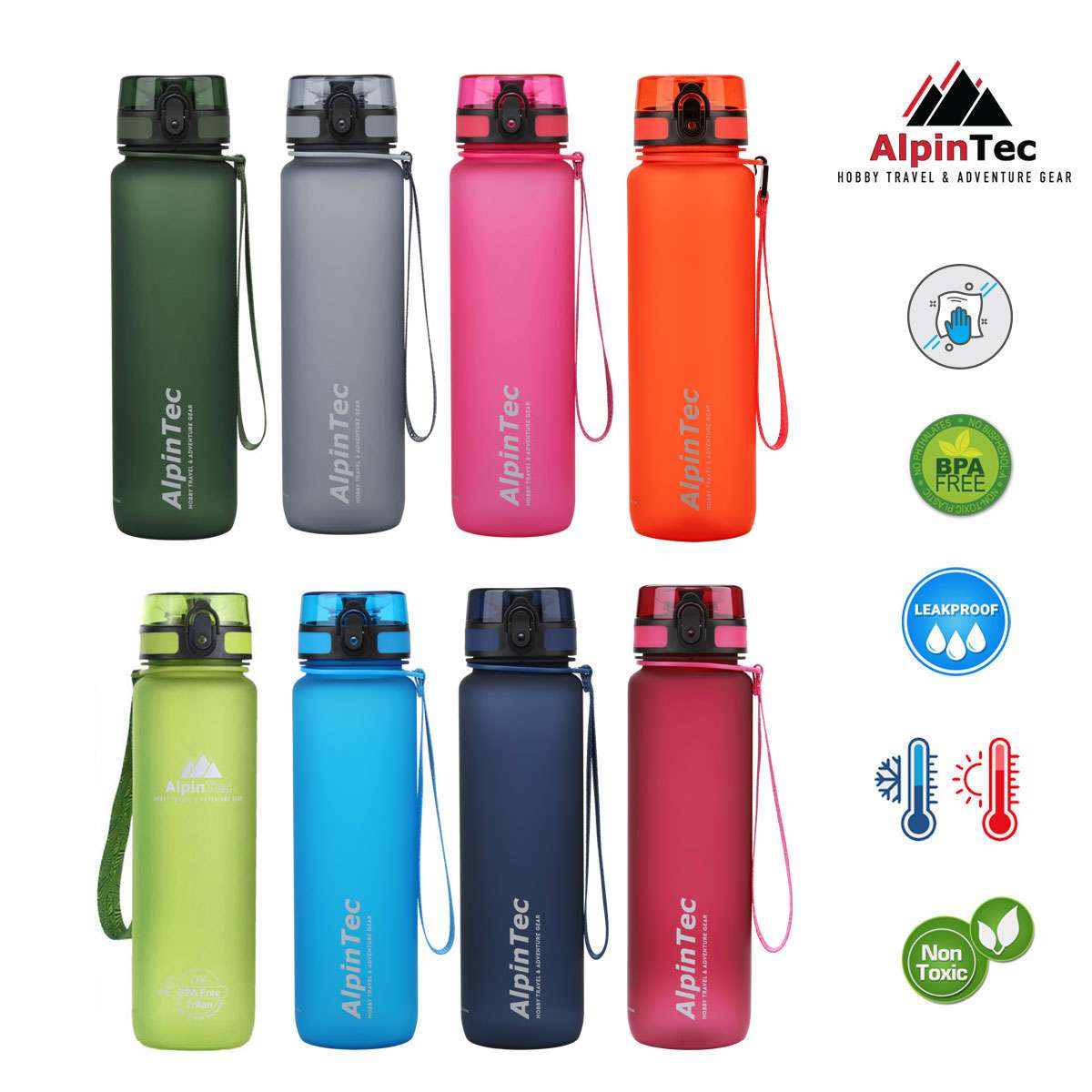 AlpinPro Πλαστικό Παγούρι 1000ml Μπλε Q-1000BE