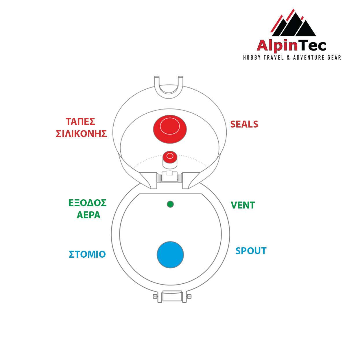 AlpinPro Q-1000 Πλαστικό Παγούρι 1000ml Σκούρο Μπλε Q-1000DB