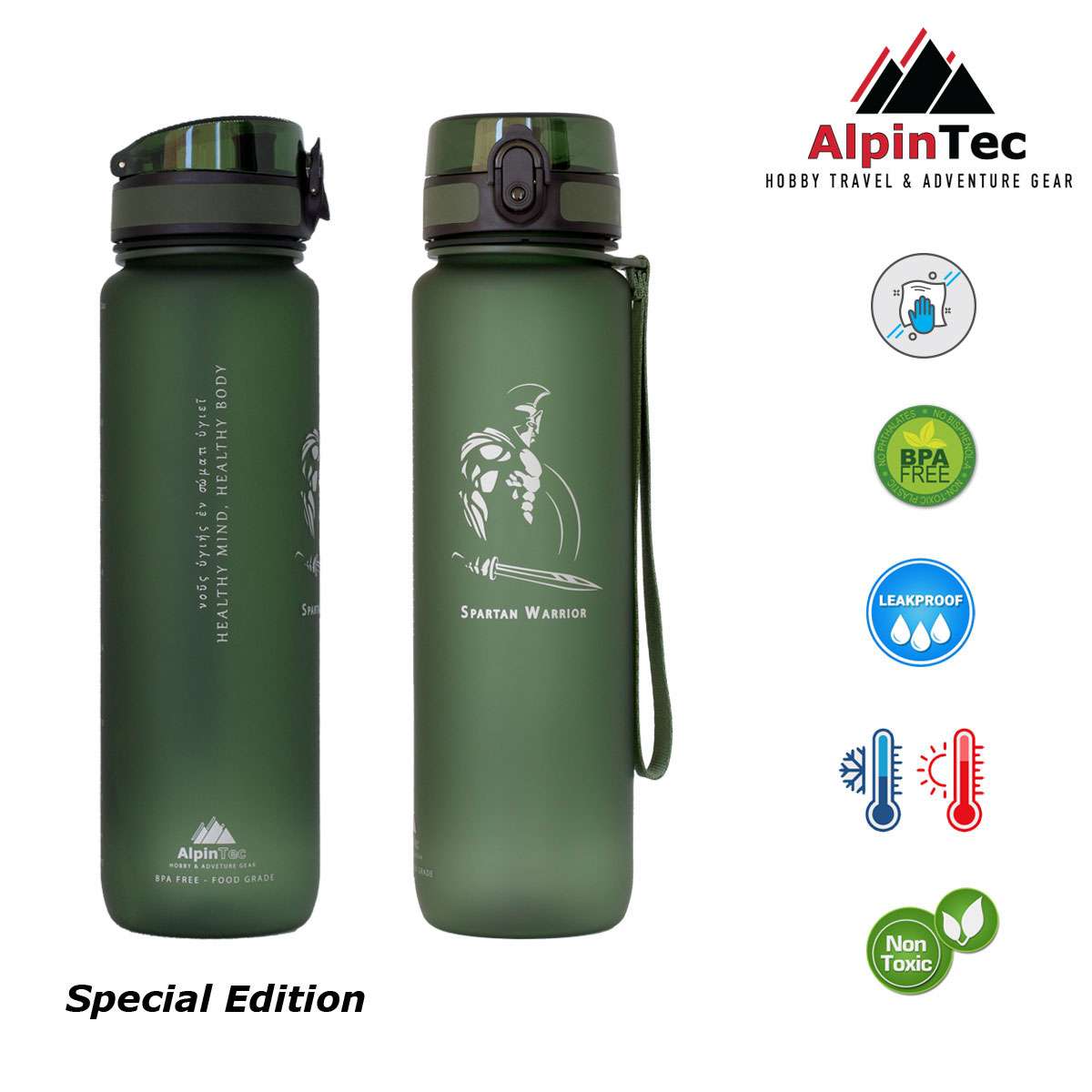 AlpinPro Q-1000SP Πλαστικό Παγούρι 1000ml Πράσινο 