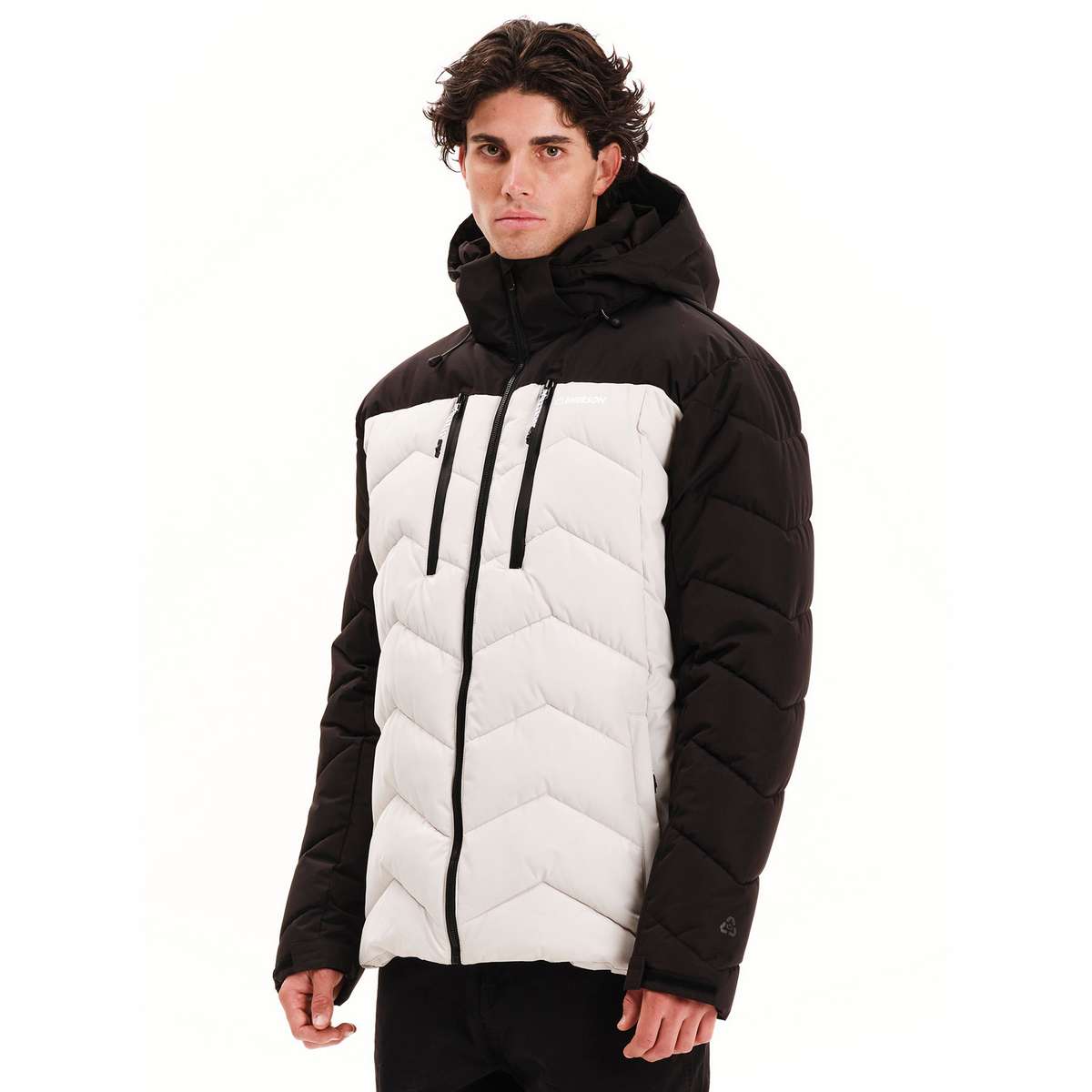 EMERSON MEN’S REGULAR FIT POLYESTER PUFFER JACKET CLAY GREY/BLACK