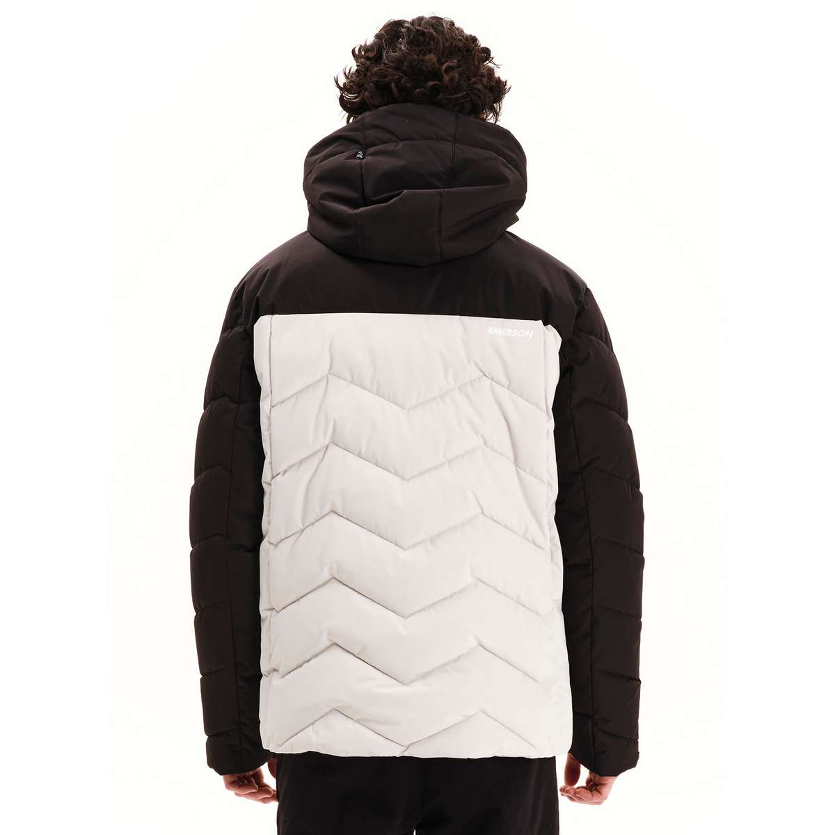 EMERSON MEN’S REGULAR FIT POLYESTER PUFFER JACKET CLAY GREY/BLACK