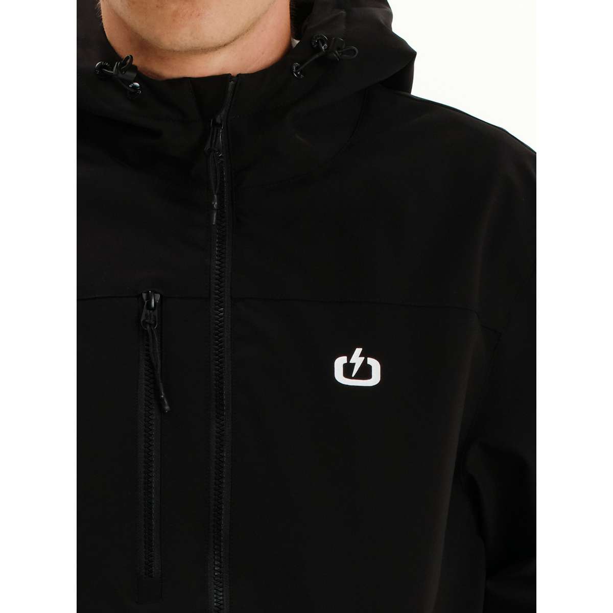 EMERSON MEN’S REGULAR FIT POLYESTER HOODED BOMBER JACKET 252.EM10.37 BLACK