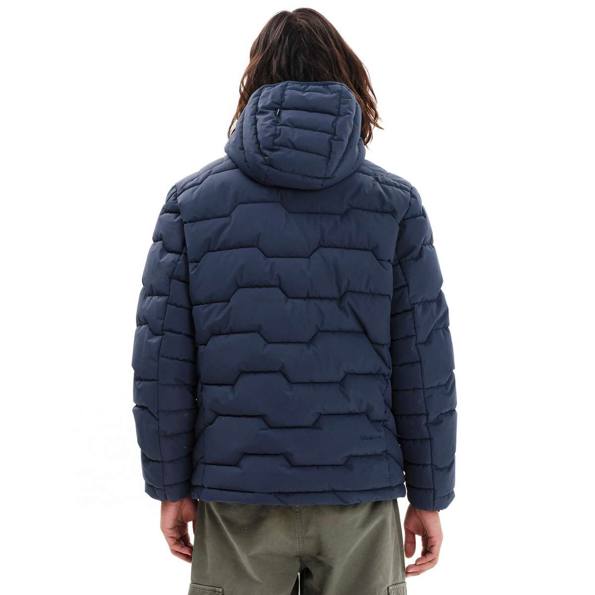 EMERSON MEN’S REGULAR FIT POLYESTER HOODED PUFFER JACKET 252.EM10.56 D.BLUE