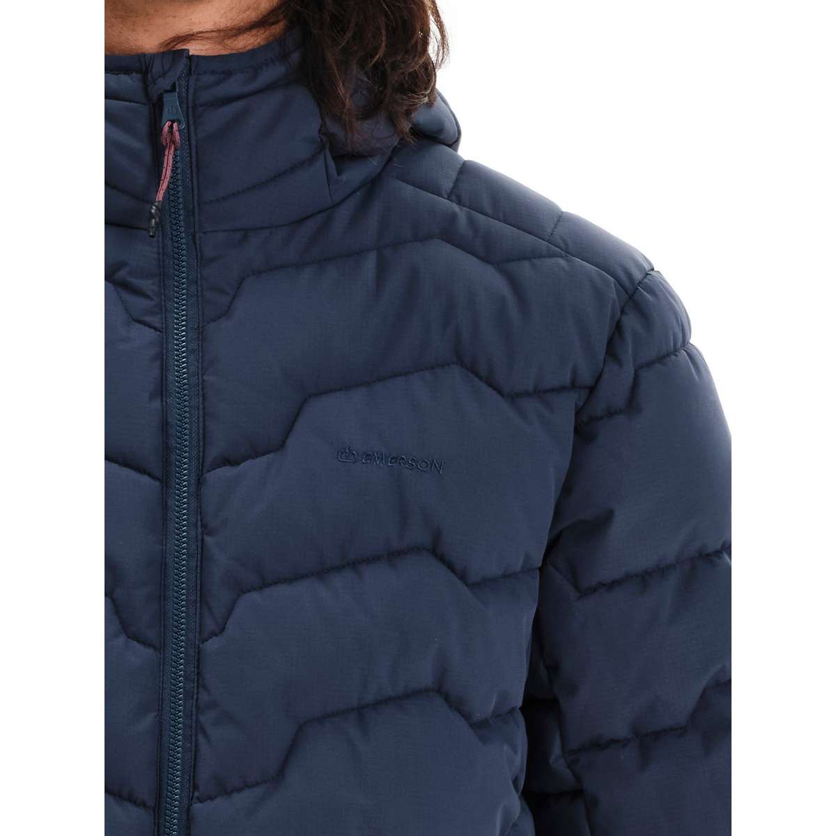 EMERSON MEN’S REGULAR FIT POLYESTER HOODED PUFFER JACKET 252.EM10.56 D.BLUE