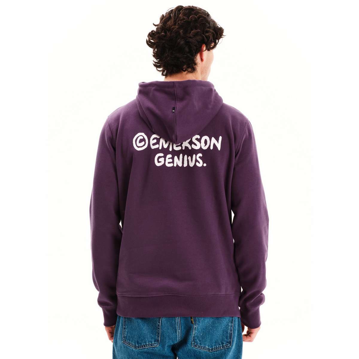 EMERSON MEN’S REGULAR FIT COTTON PULLOVER HOODIE ΄΄EMERSON GENIUS.΄΄ 252.EM20.21 GRAPE PURPLE