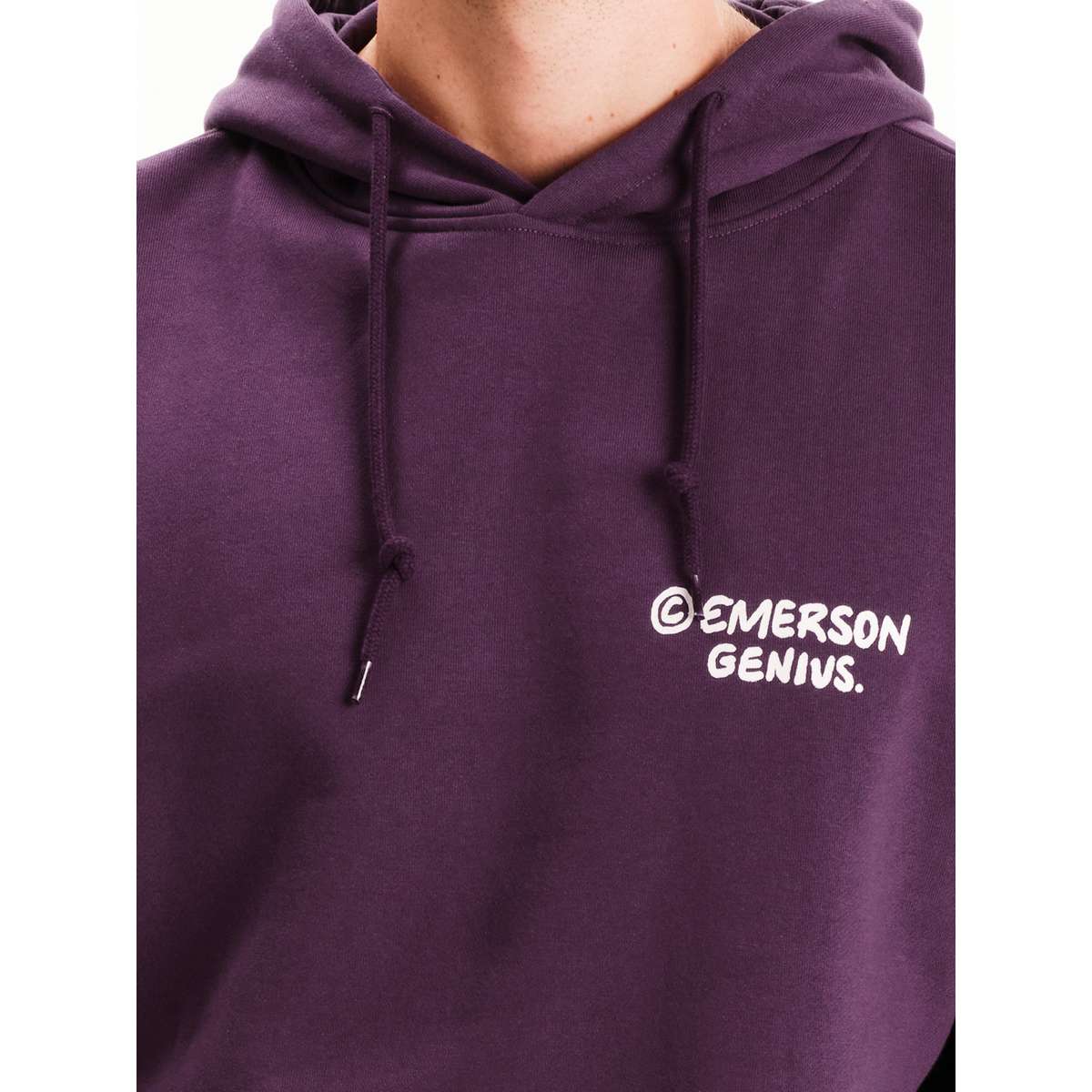 EMERSON MEN’S REGULAR FIT COTTON PULLOVER HOODIE ΄΄EMERSON GENIUS.΄΄ 252.EM20.21 GRAPE PURPLE