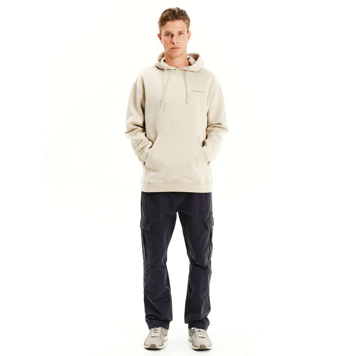EMERSON MEN’S OVERSIZED COTTON PULLOVER HOODIE 252.EM20.50 CLAY GREY - Μπεζ - XL