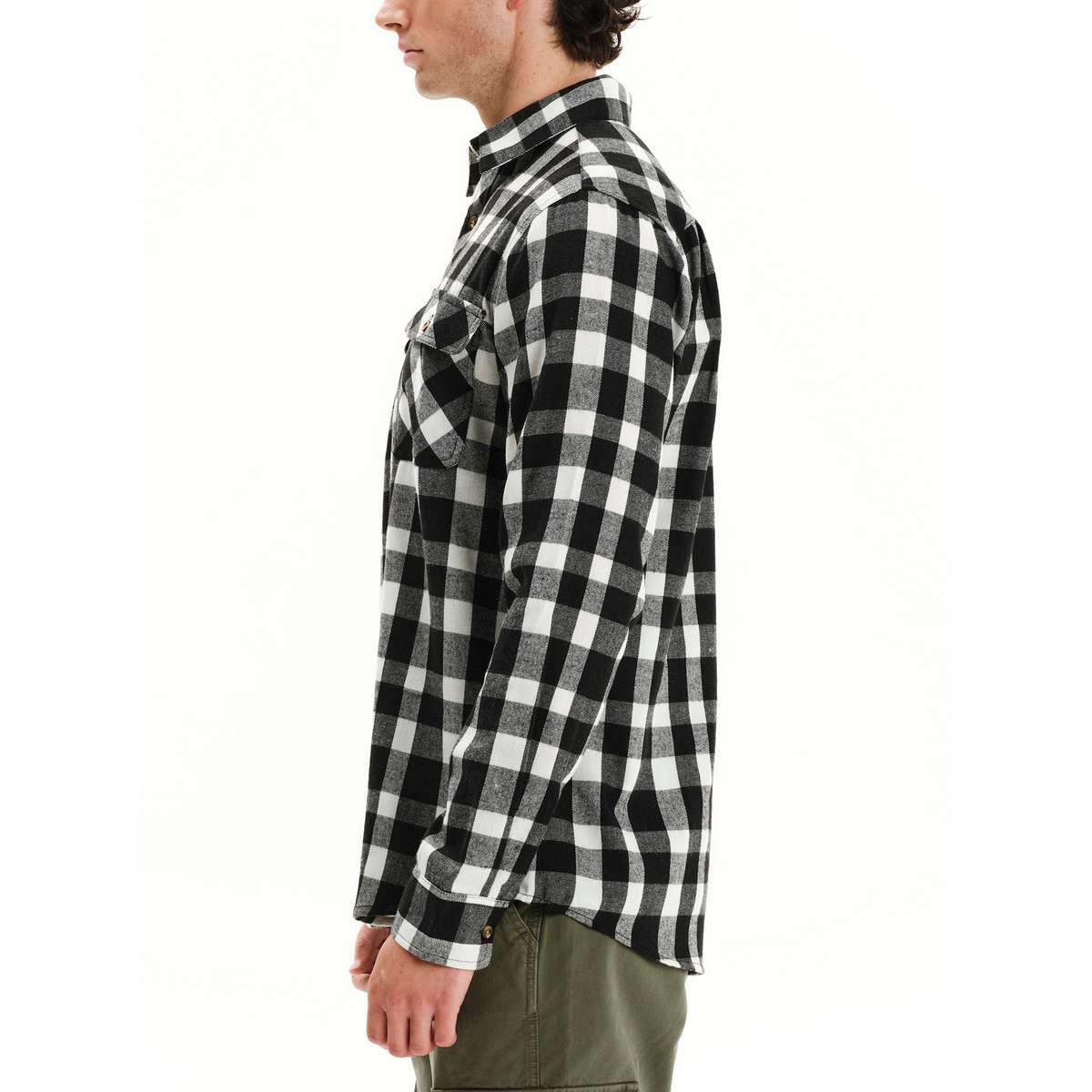 EMERSON MEN’S REGULAR FIT COTTON CLASSIC BUTTON DOWN SHIRT 252.EM60.80 BLACK/WHITE