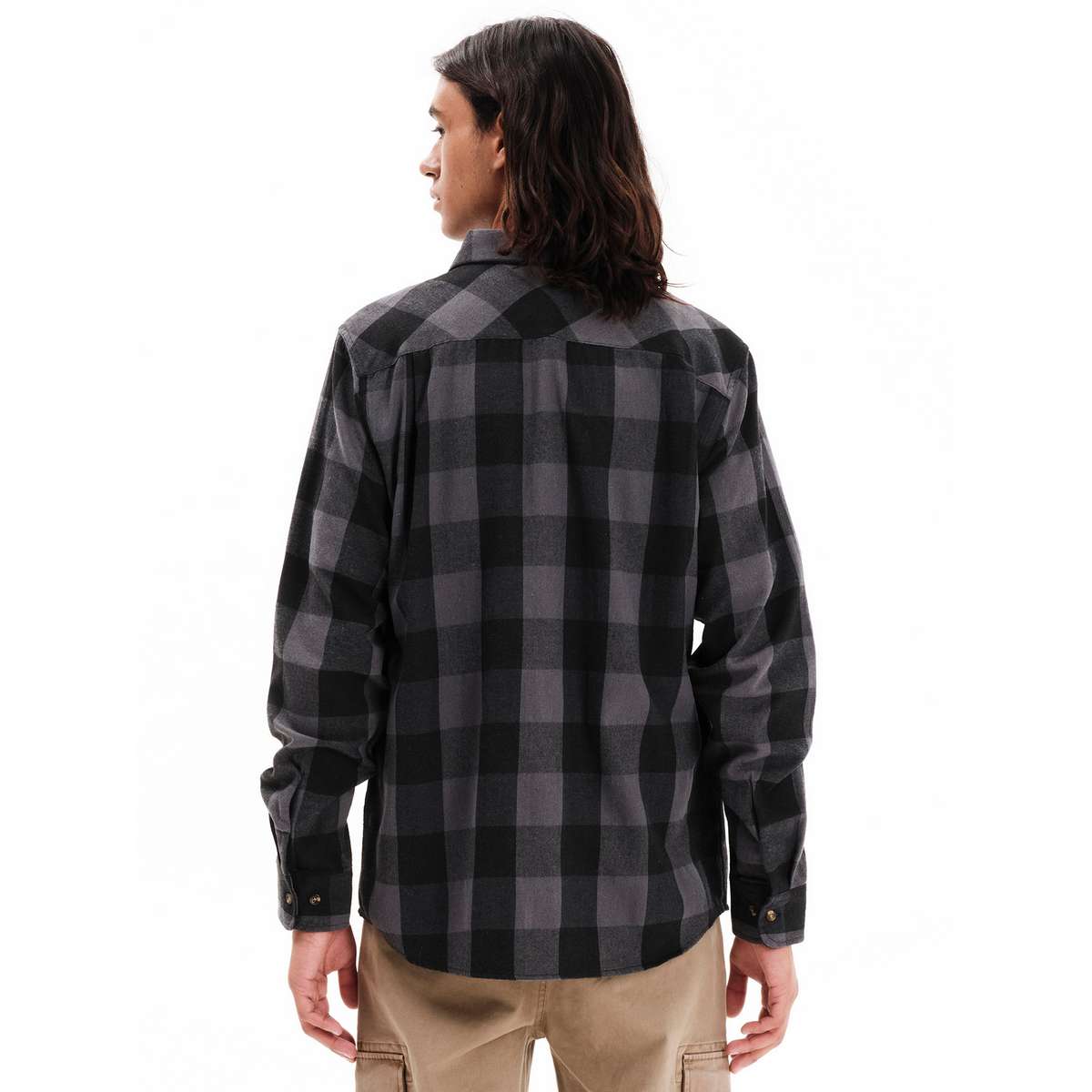 EMERSON MEN’S REGULAR FIT COTTON CLASSIC BUTTON DOWN SHIRT 252.EM60.80 D.GREY/BLACK