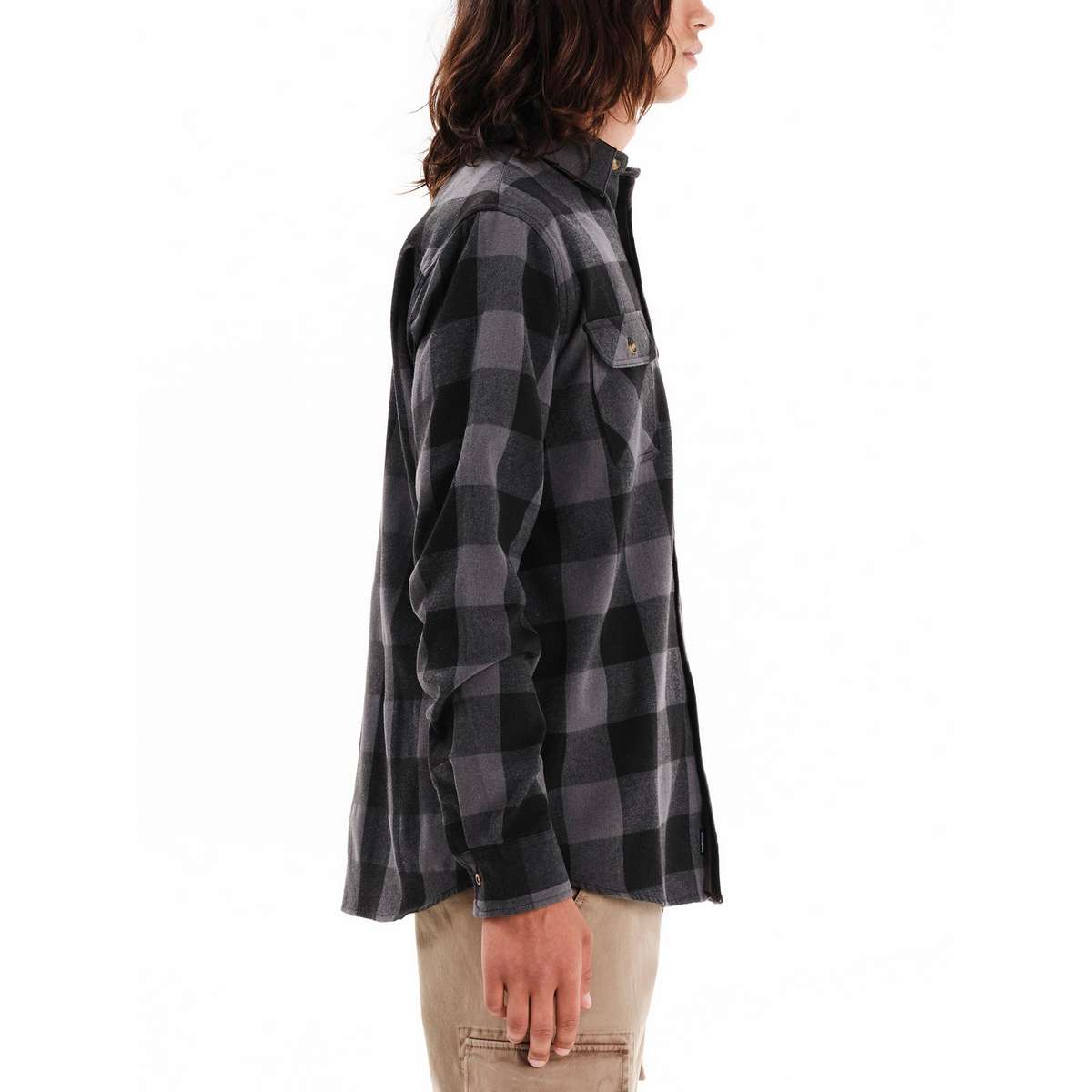 EMERSON MEN’S REGULAR FIT COTTON CLASSIC BUTTON DOWN SHIRT 252.EM60.80 D.GREY/BLACK