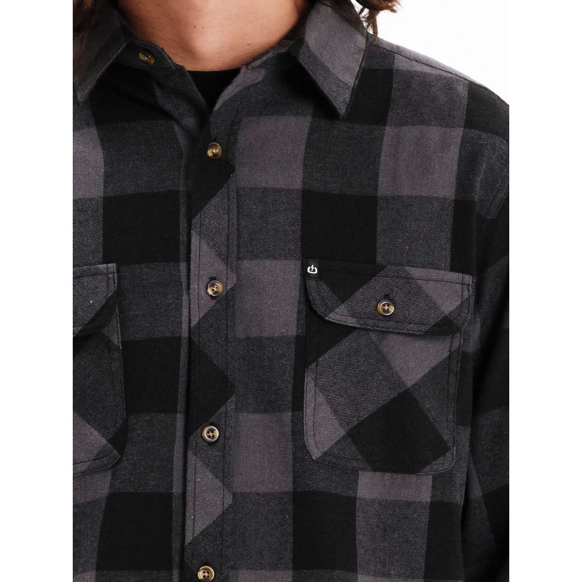 EMERSON MEN’S REGULAR FIT COTTON CLASSIC BUTTON DOWN SHIRT 252.EM60.80 D.GREY/BLACK