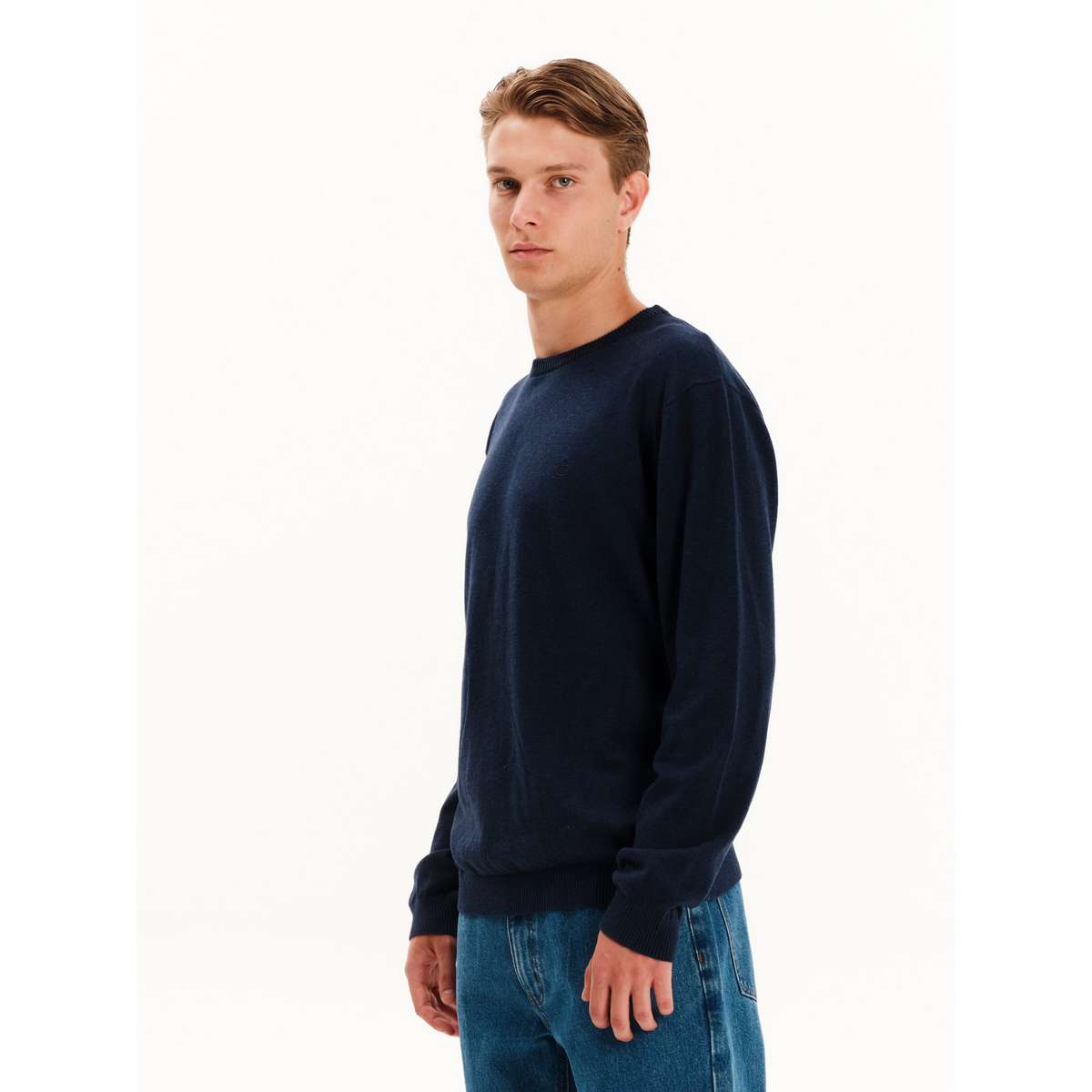 EMERSON MEN’S REGULAR FIT COTTON KNIT SWEATER 252.EM70.90 D.BLUE ML