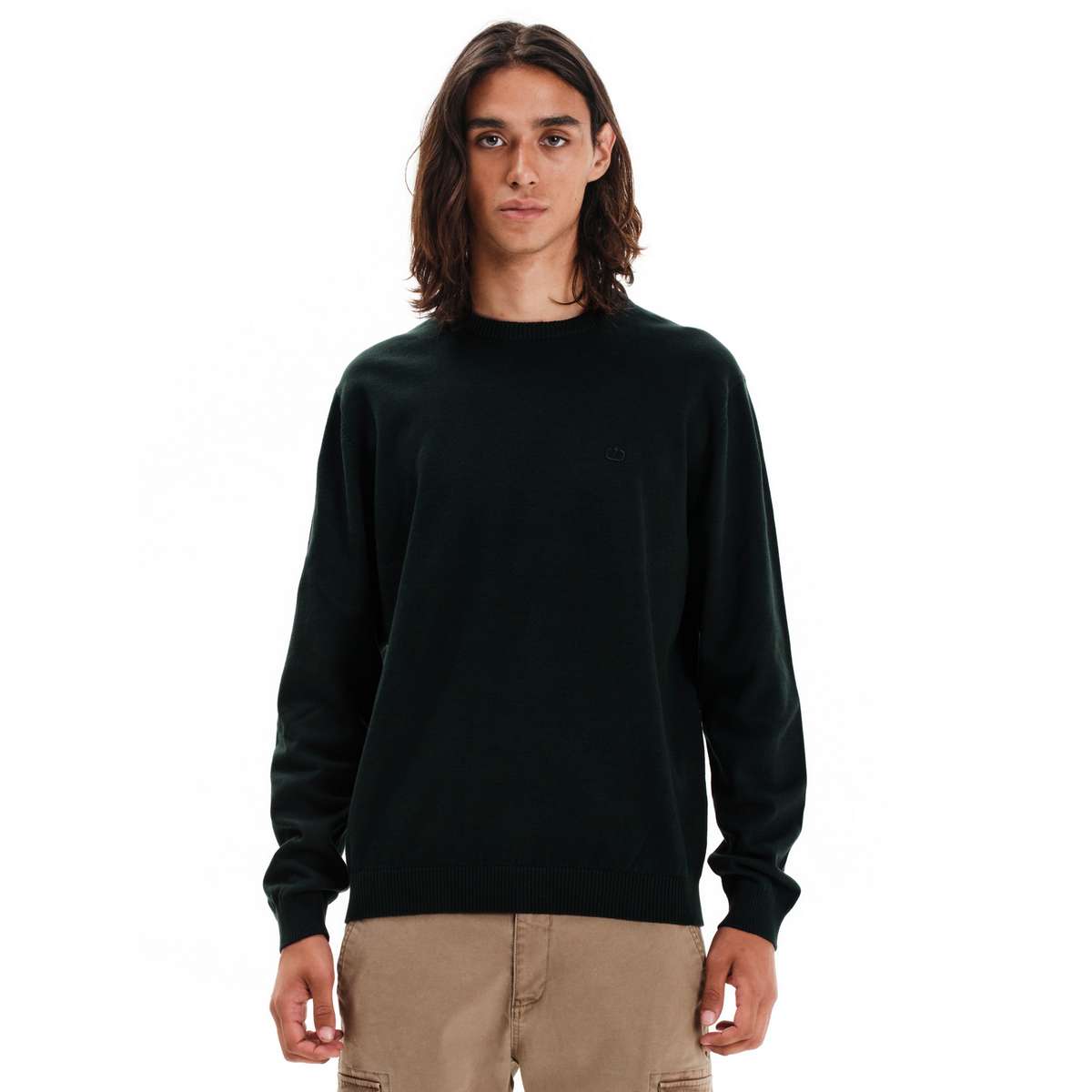 EMERSON MEN’S REGULAR FIT COTTON KNIT SWEATER 252.EM70.90 FOREST