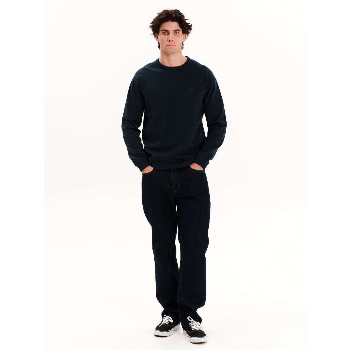 EMERSON MEN’S REGULAR FIT COTTON KNIT SWEATER 252.EM70.90 PETROL
