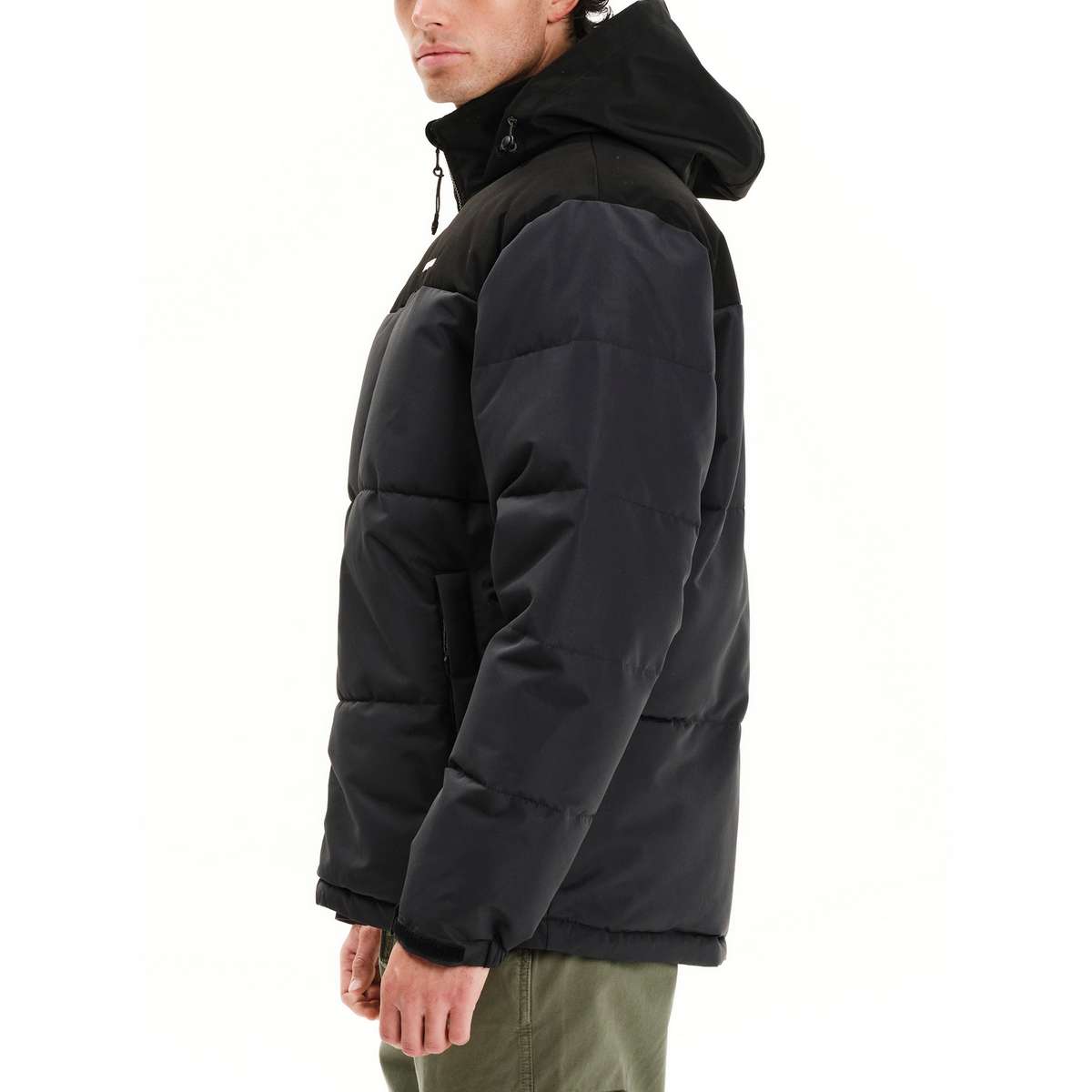 EMERSON MEN’S REGULAR FIT POLYESTER PUFFER JACKET WITH ROLL-IN HOOD 252.EM10.79 EBONY/BLACK