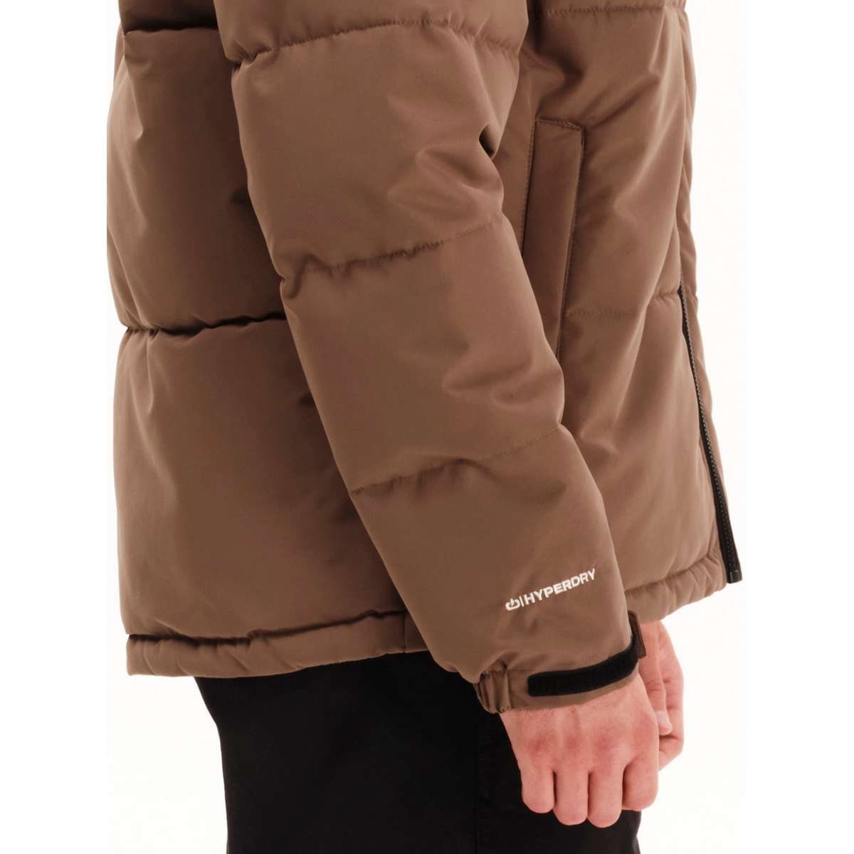 EMERSON MEN’S REGULAR FIT POLYESTER PUFFER JACKET WITH ROLL-IN HOOD 252.EM10.79 L.BROWN/BLACK