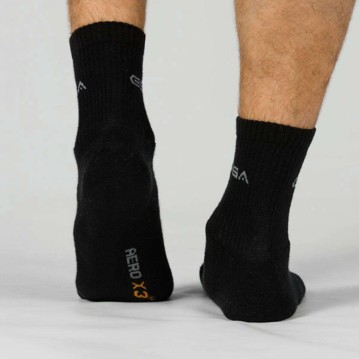 GSA MEN΄S ORGANICPLUS SPORTS SOCKS FULLY CUSHIONED CREW 3PACK BLACK/WHITE/GREY