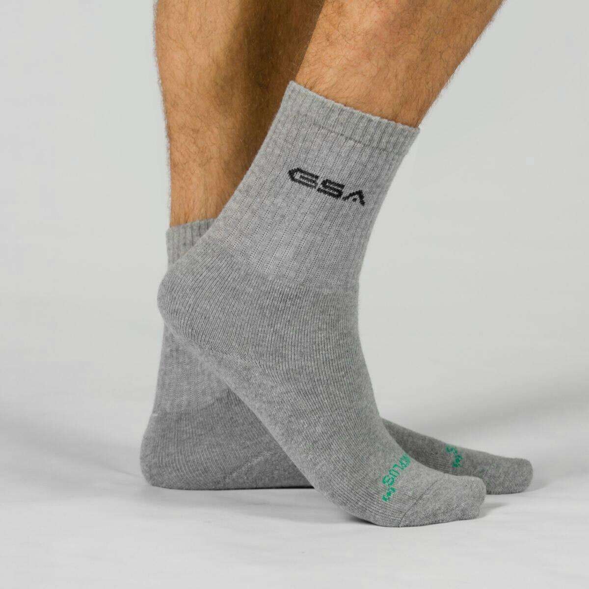 GSA MEN΄S ORGANICPLUS SPORTS SOCKS FULLY CUSHIONED CREW 3PACK BLACK/WHITE/GREY