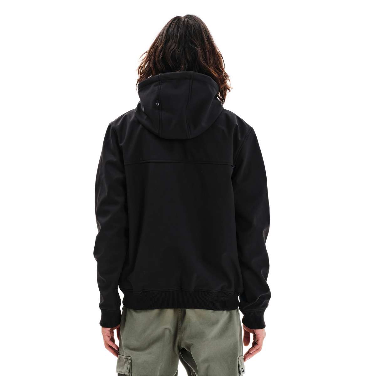EMERSON MEN’S REGULAR FIT POLYESTER BONDED BOMBER JACKET BLACK