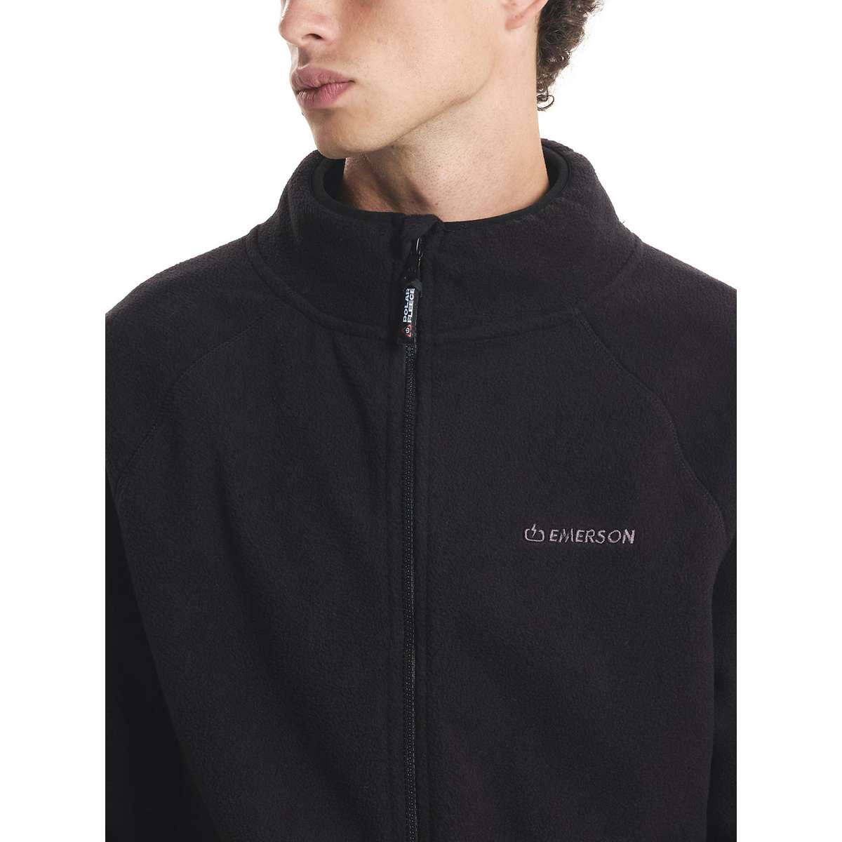 EMERSON MEN’S REGULAR FIT POLYESTER FULL ZIP FLEECE 252.EM29.19 BLACK