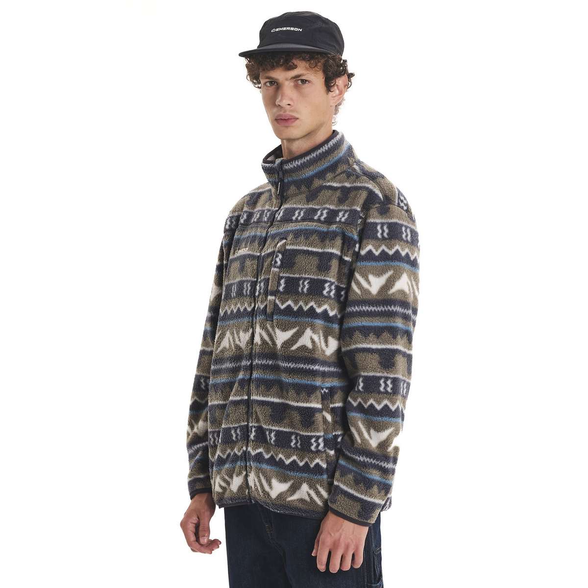 EMERSON MEN’S REGULAR FIT POLYESTER FULL ZIP FLEECE PR538 DUSTY OLIVE