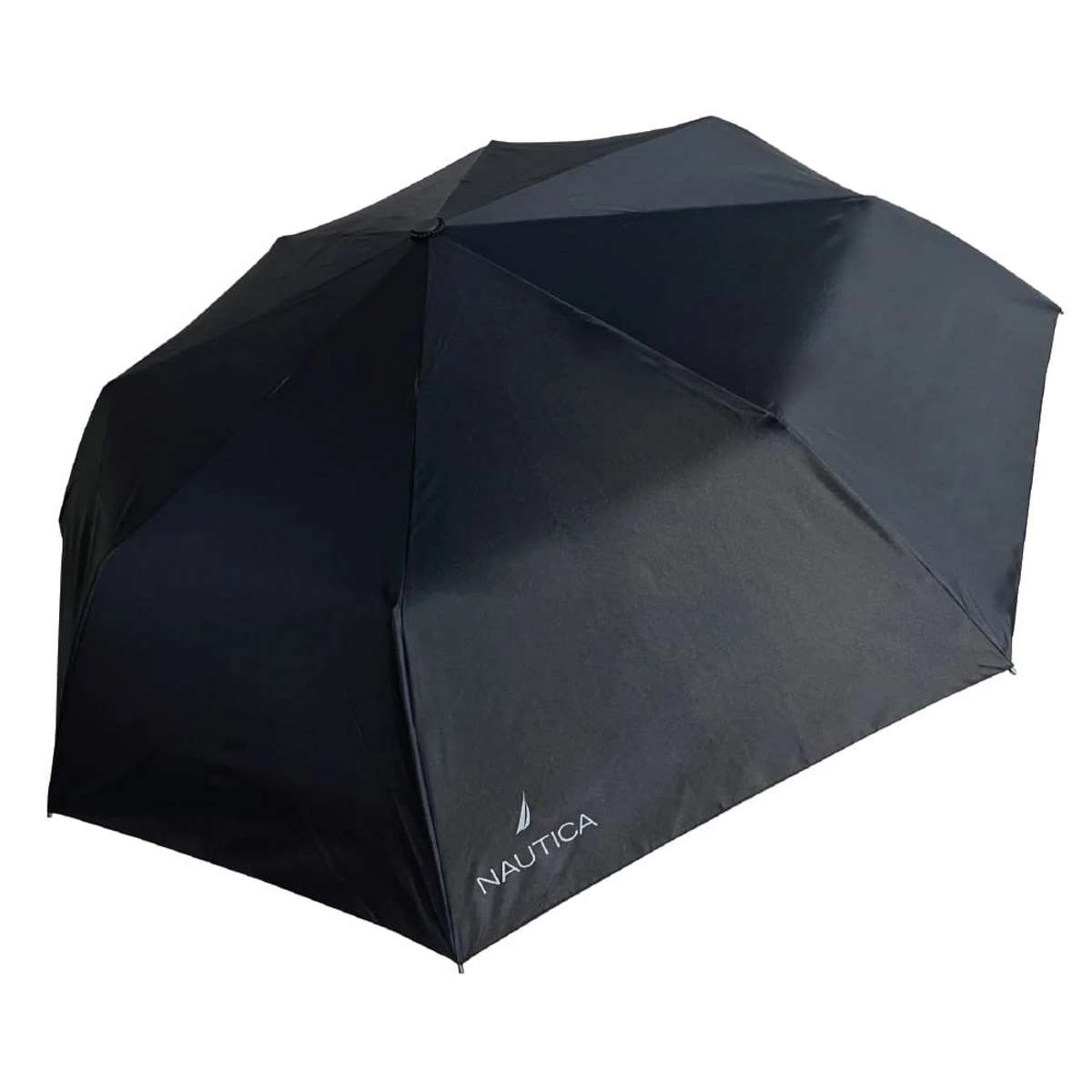 Nautica Αντιανεμική Αυτόματη Ομπρέλα Βροχής Σπαστή Μαύρη 6668