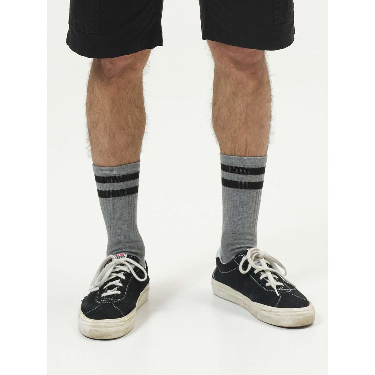 Basehit Ριγέ Ανδρικές Κάλτσες Γκρι 1-PACK 202.BU08.10 GREY ML/BLACK - Γκρι - 39-42