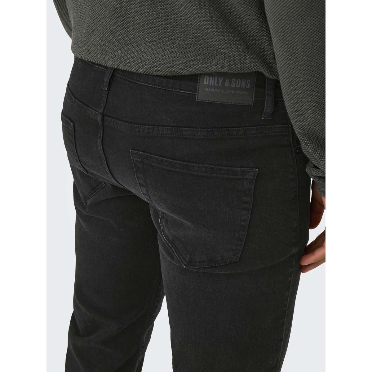 ONLY & SONS MENS WEFT REGULAR FIT COTTON DENIM BLACK 22028638-4416117