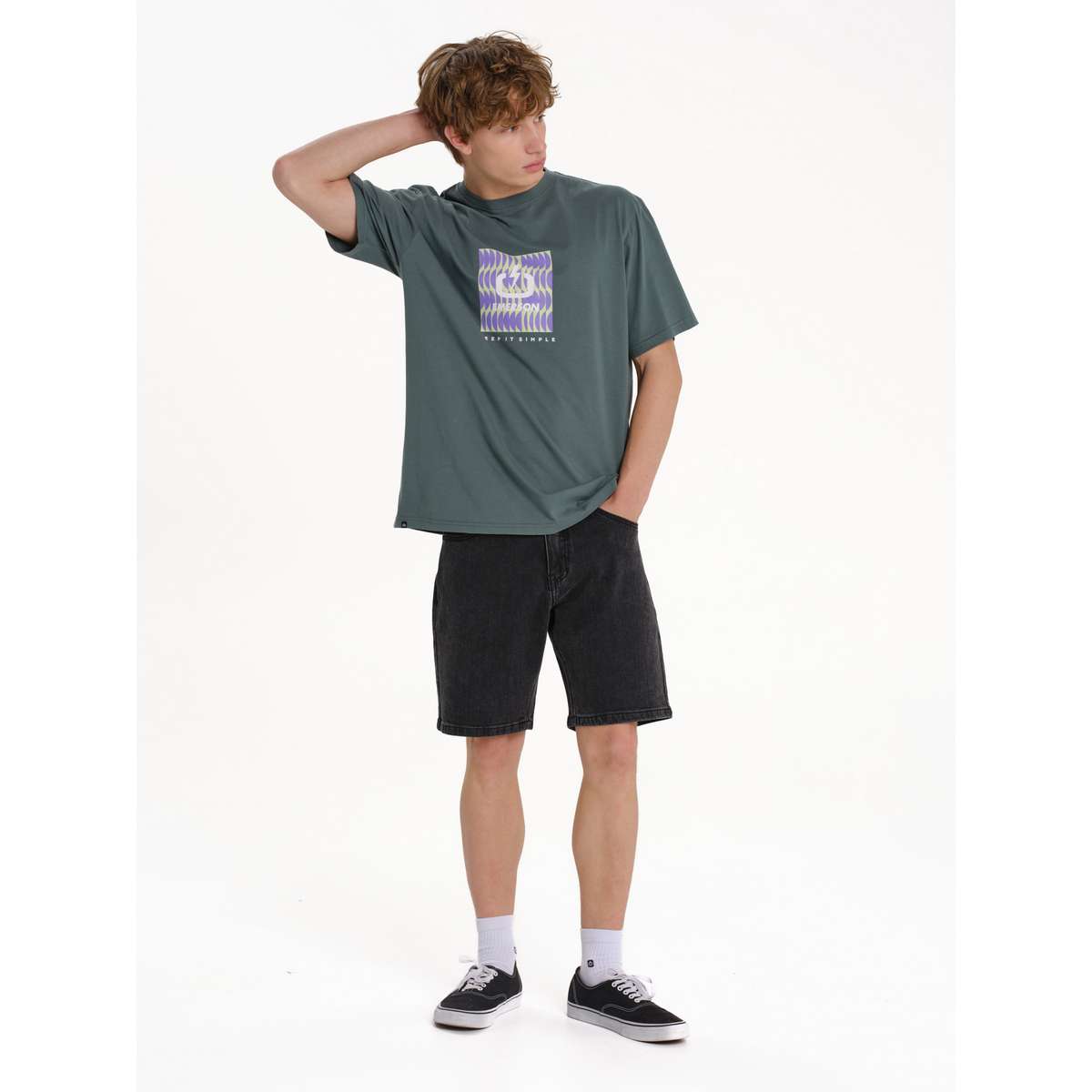 EMERSON RAMEN CLUB MEN΄S REGULAR FIT COTTON T-SHIRT 261.EM33.39-SILVER-PINE
