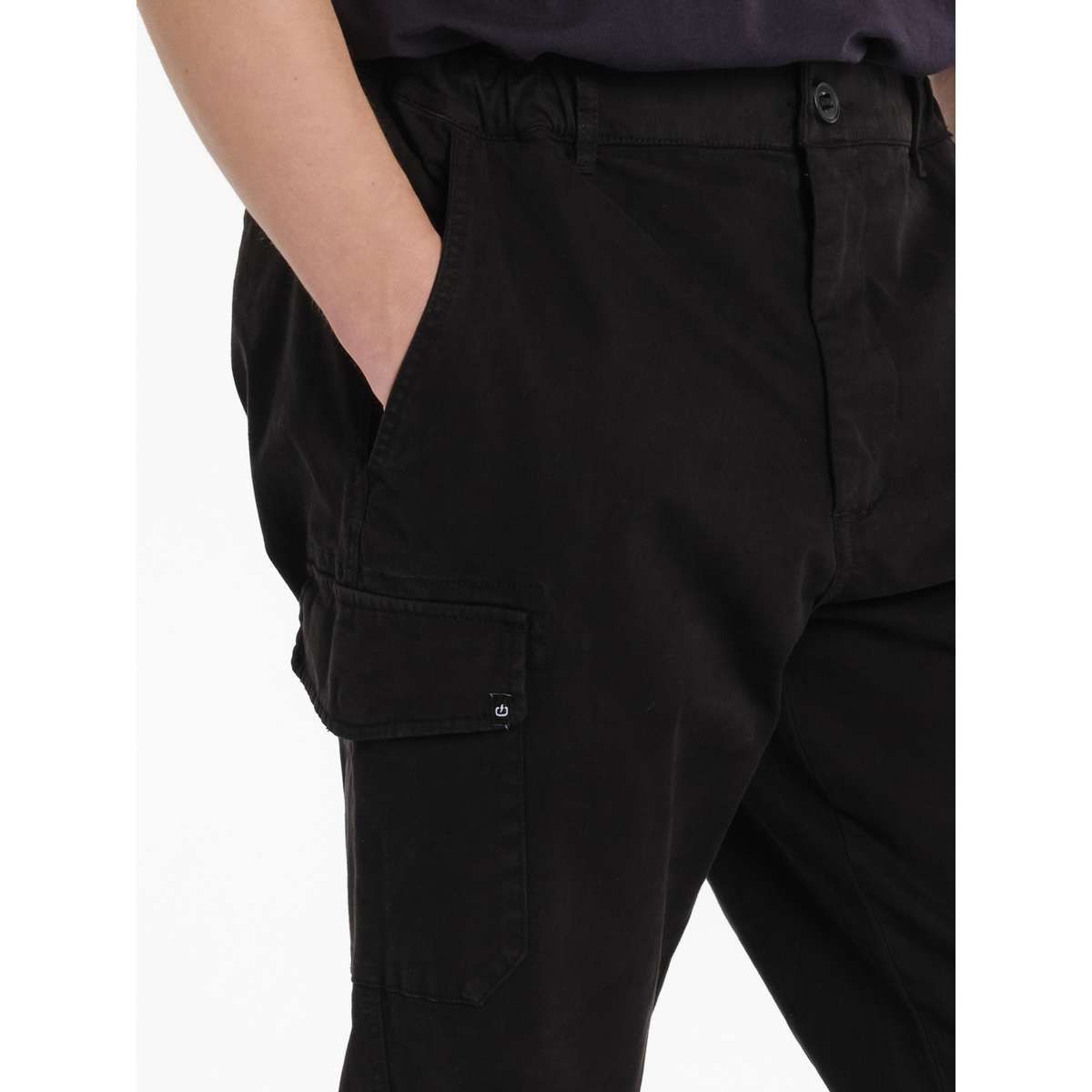 Emerson Ανδρικό Παντελόνι Cargo Regular Fit Cotton Ελαστικό Μαύρο - Μαύρο - L