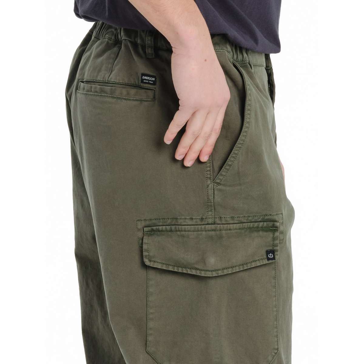 Emerson Ανδρικό Παντελόνι Cargo Regular Fit Cotton Ελαστικό Πράσινο - Πράσινο - L