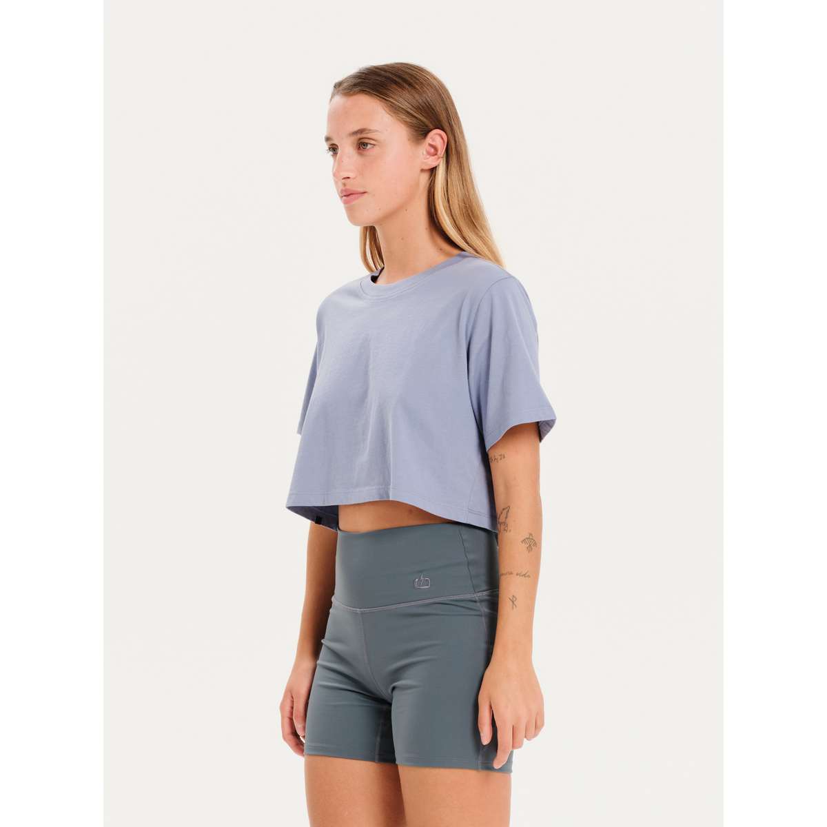 EMERSON ΜΟΝΟΧΡΩΜΟ ΓΥΝΑΙΚΕΙΟ CROP KONTOMANIKO T-SHIRT 251.EW33.108-LILAC-BLUE