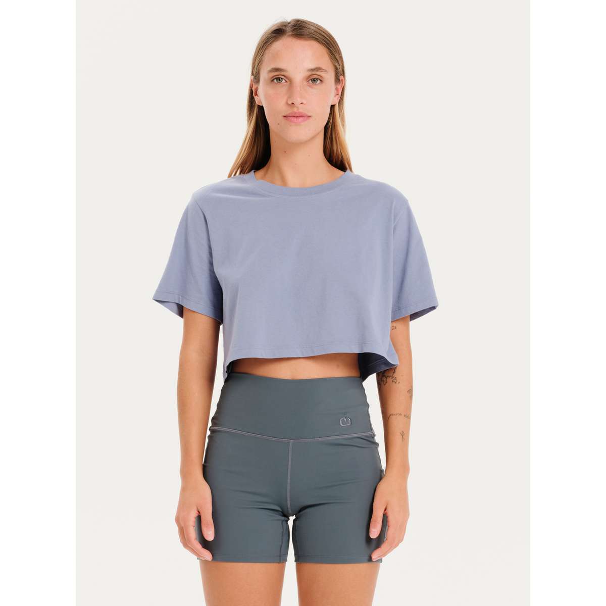 EMERSON ΜΟΝΟΧΡΩΜΟ ΓΥΝΑΙΚΕΙΟ CROP KONTOMANIKO T-SHIRT 251.EW33.108-LILAC-BLUE