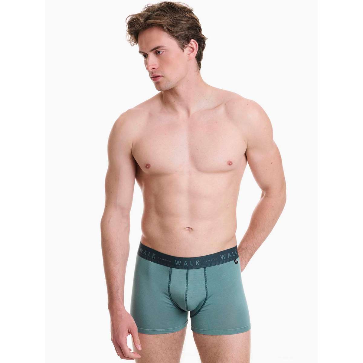 Walk Ανδρικά Μποξεράκια Μπαμπού Χακί-Πράσινο 2Pack W1776-2440 - Χακί-Πράσινο - M