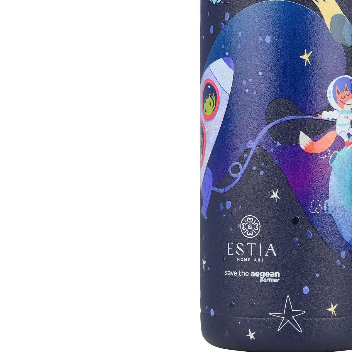 Estia Wonder Bottle Παιδικό Παγούρι Θερμός Ανοξείδωτο με Καλαμάκι Non Spill 500ml Blue