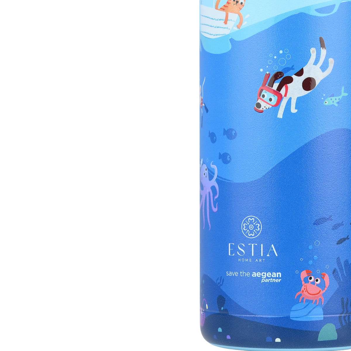 Estia Wonder Bottle Παιδικό Παγούρι Θερμός Ανοξείδωτο με Καλαμάκι Non Spill 500ml Πολύχρωμο